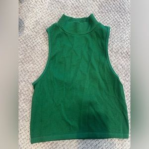ZARA green turtle neck crop top.